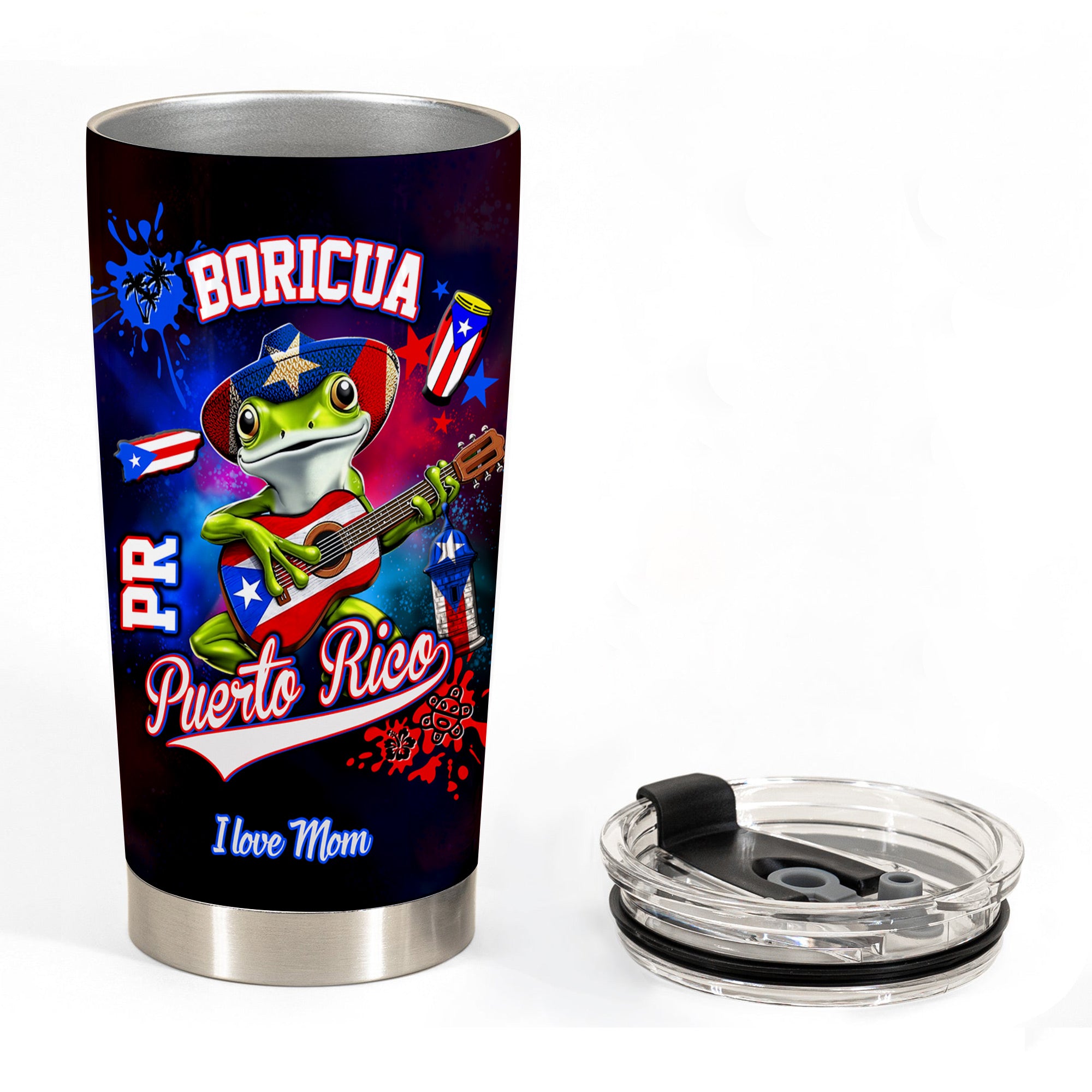 Custom Puerto Rico Boricua Tumbler With Many Symbols