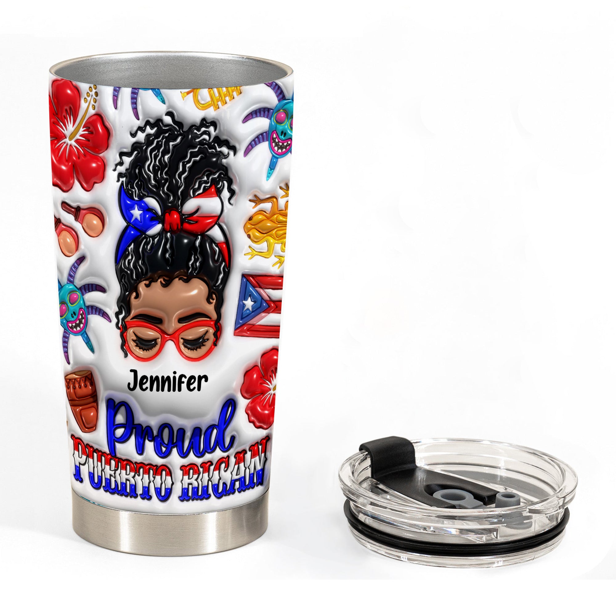 Proud Puerto Rican Personalized Tumbler With Your Name