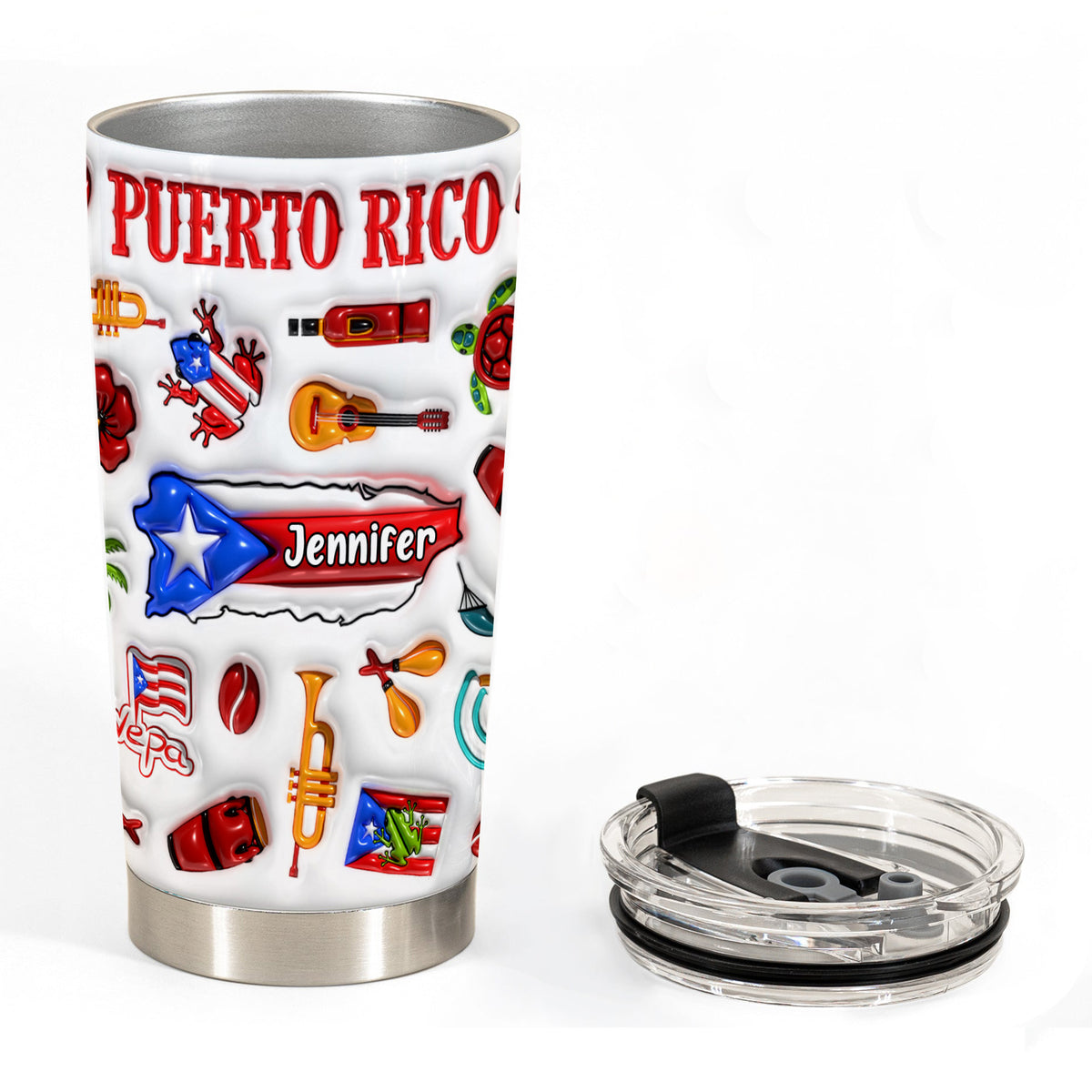 Custom Puerto Rico Tumbler Cup With Your Name