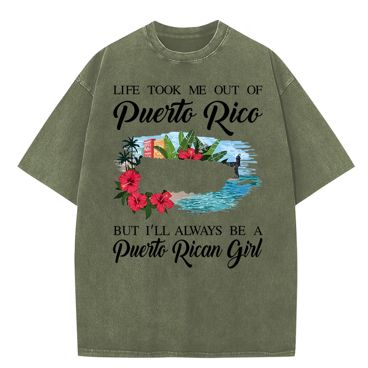 I'm Always Be A Puerto Rican Girl Washed T-shirt