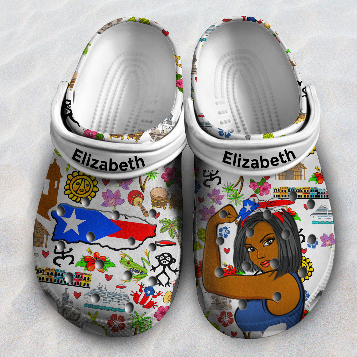 Puerto Rico Personalized Clogs Shoes With Your Photo