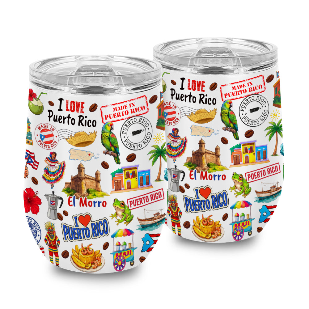 Puerto Rico Pride With Many Symbols Tumbler 12oz