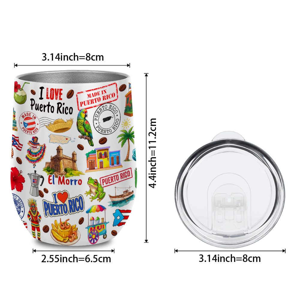 Puerto Rico Pride With Many Symbols Tumbler 12oz