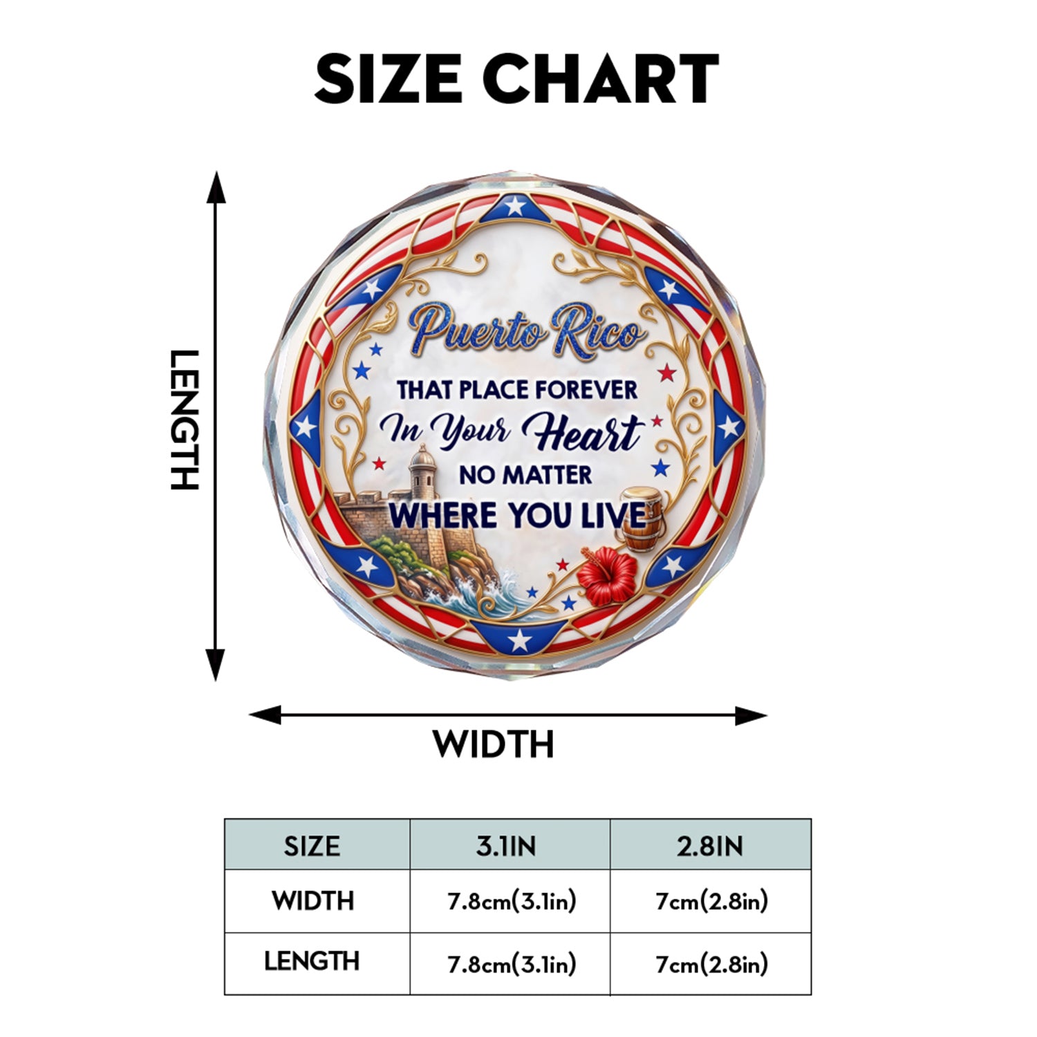 Puerto Rico That Place Forever In Your Heart 2D Print Circle Glass Ornament