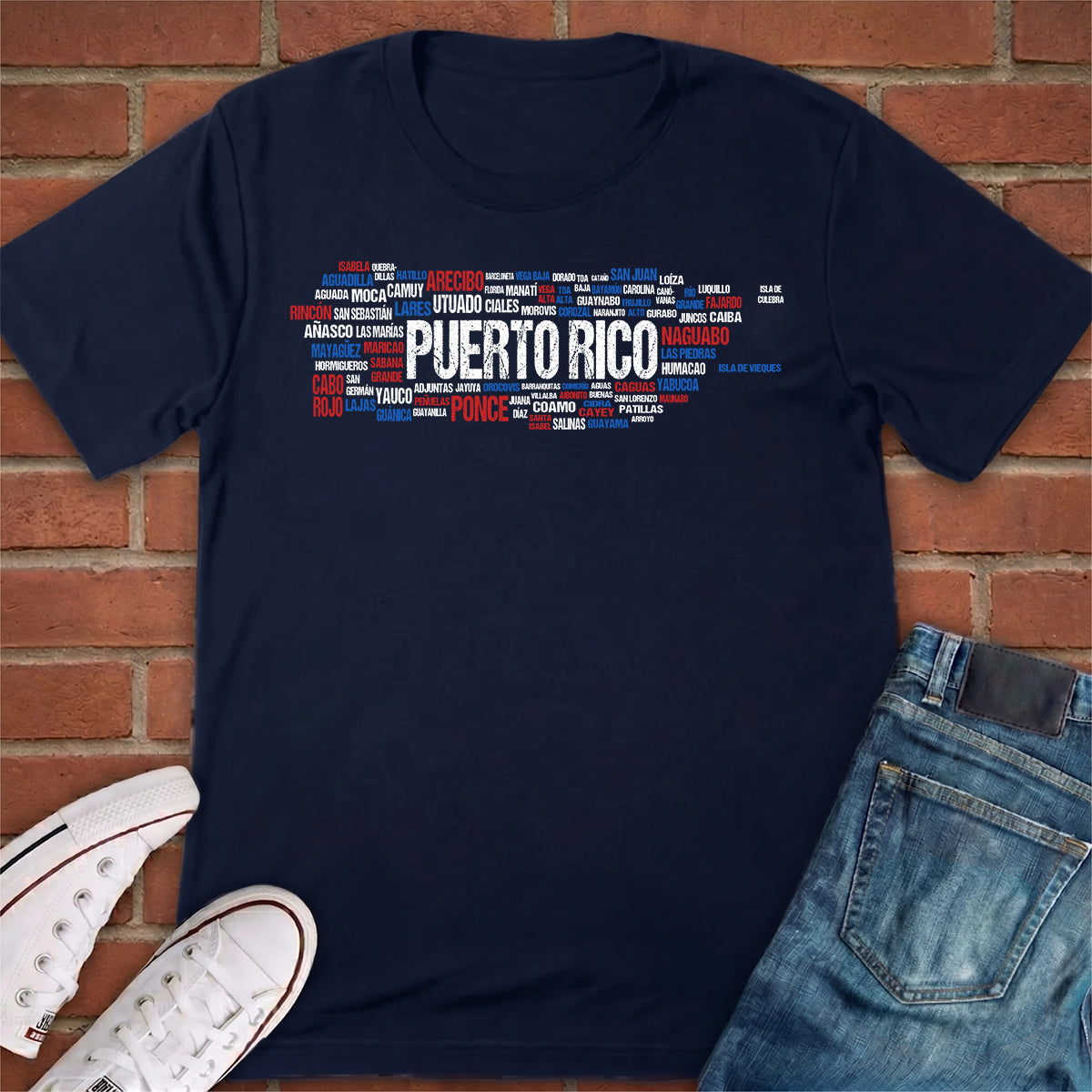 Puerto Rico With Towns T-shirt