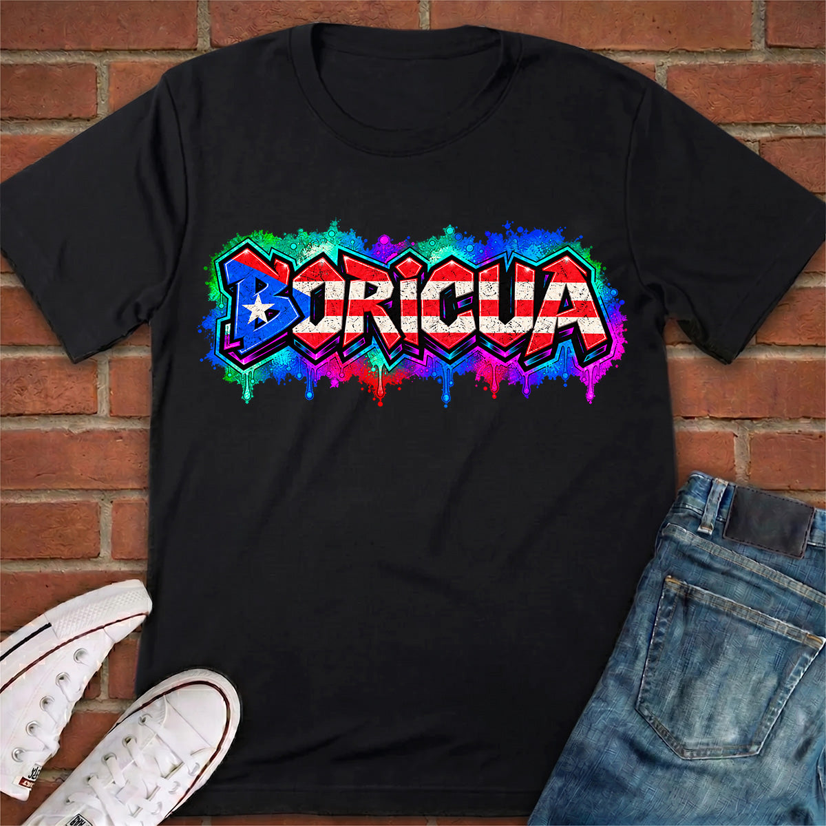 Puerto Rican Flag Boricua Graffiti T-shirt