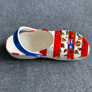 Puerto Rican Flag Symbols Personalized Clogs Shoes