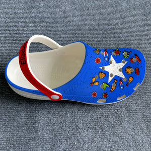 Puerto Rican Flag Symbols Personalized Clogs Shoes