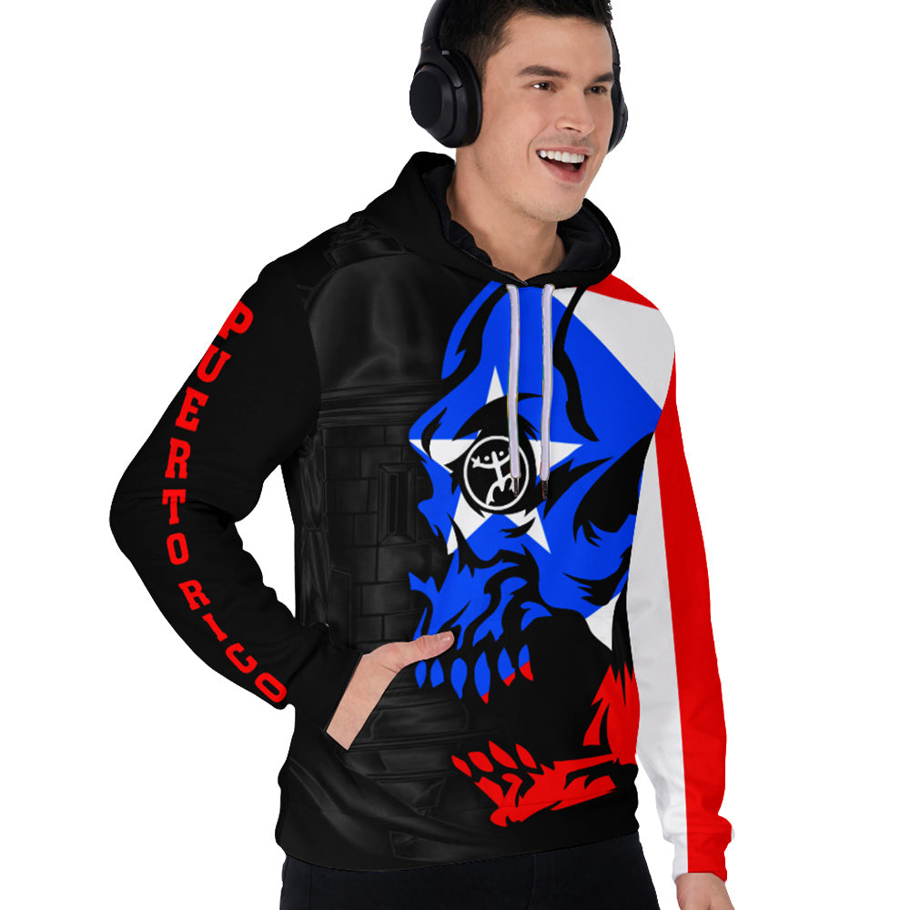 Puerto Rico Men 3D Hoodie Flag Skull Custom Your Name