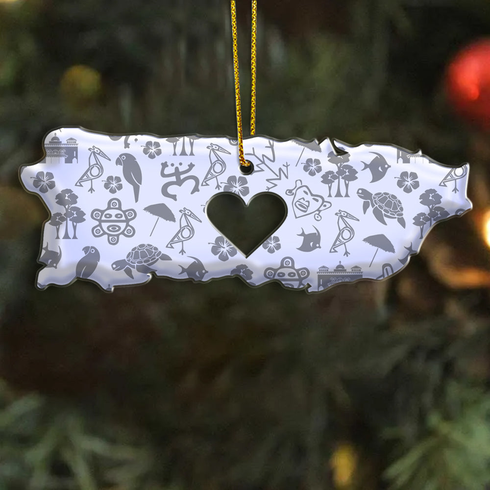 Puerto Rico Shaped Acrylic Ornament
