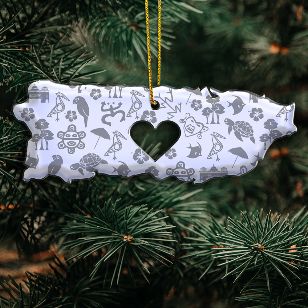 Puerto Rico Shaped Acrylic Ornament
