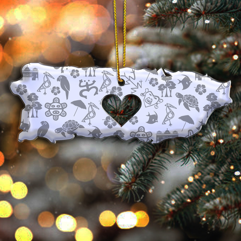 Puerto Rico Shaped Acrylic Ornament