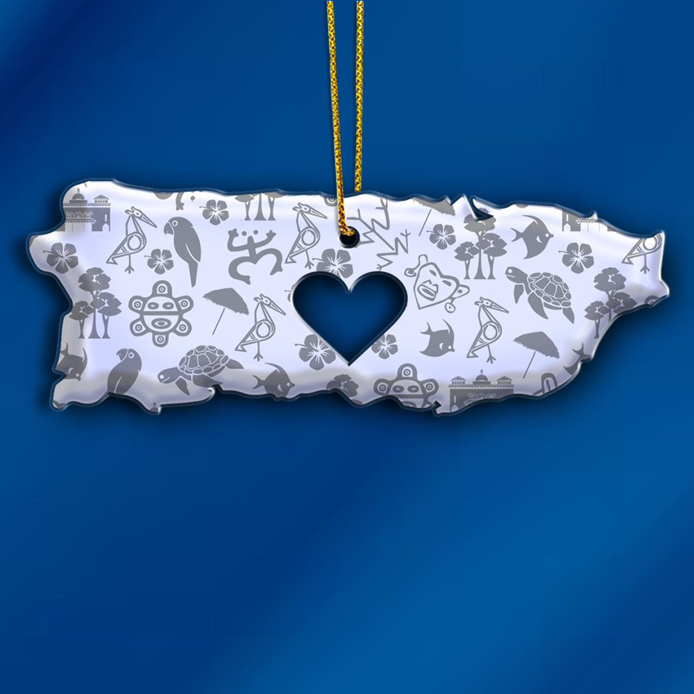 Puerto Rico Shaped Acrylic Ornament