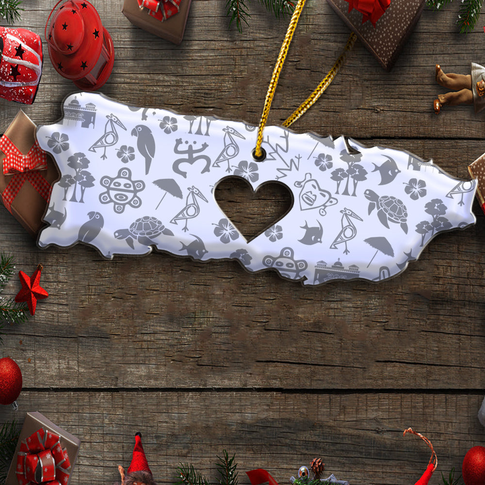 Puerto Rico Shaped Acrylic Ornament
