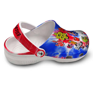 Puerto Rico  Personalized Clogs Shoes With Symbols Tie Dye