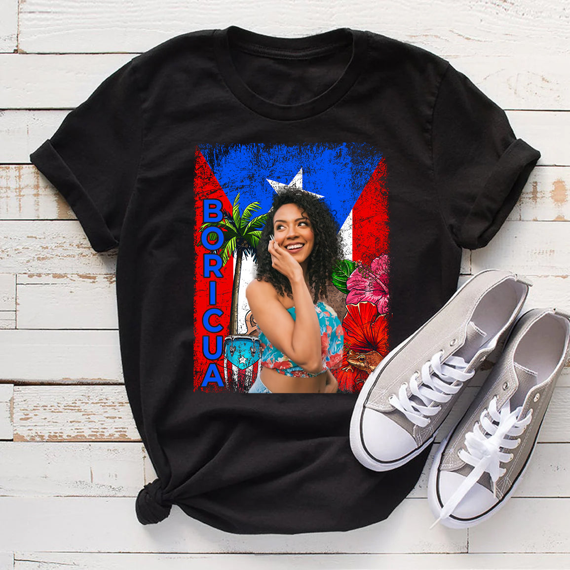 Customized Puerto Rico Boricua T-shirt, Symbols
