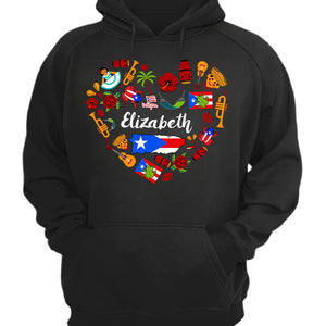 Custom Puerto Rico Heart T-shirt With Your Name