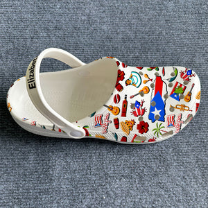 Customized Puerto Rico Clogs Shoes With Puerto Rico Flag And Symbols