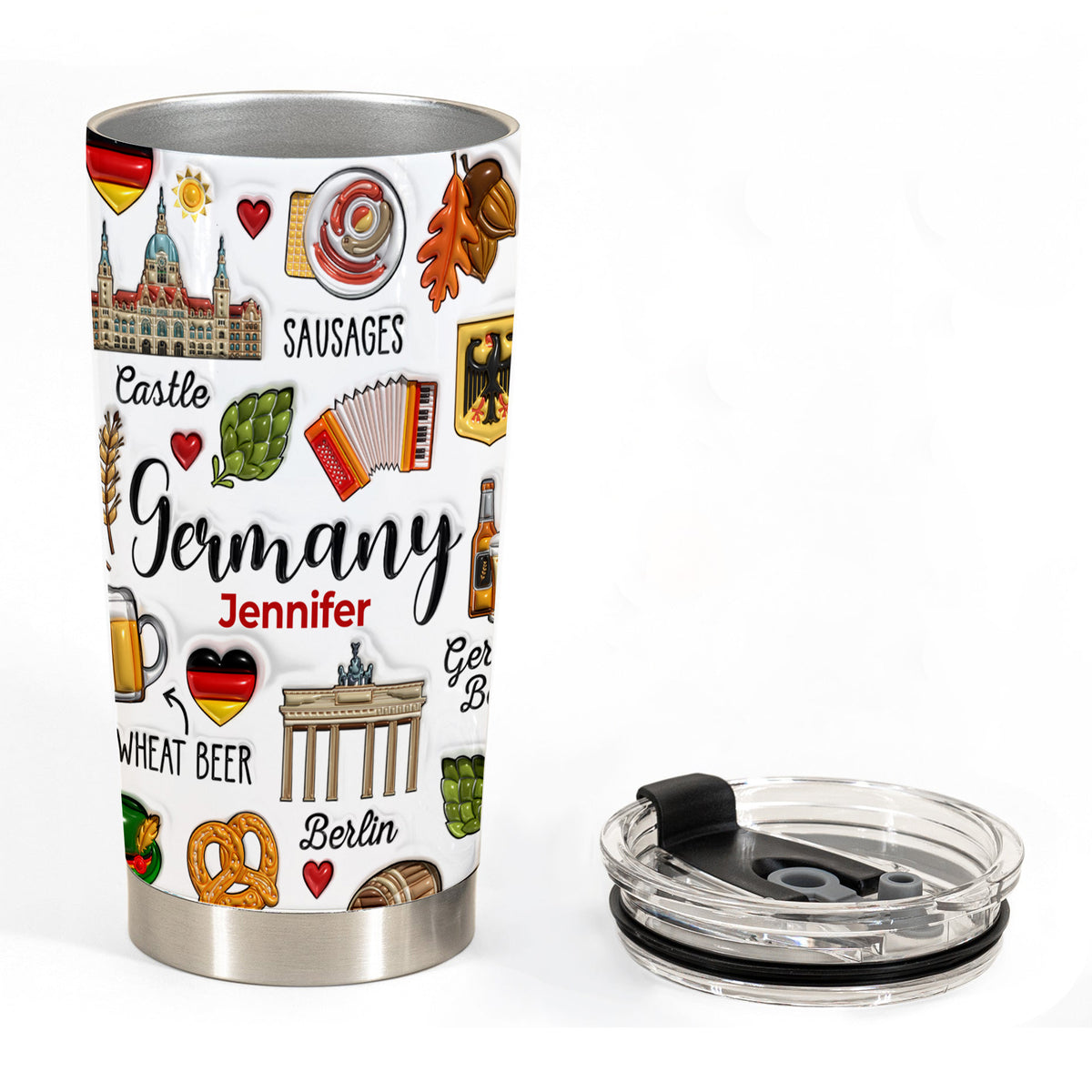 Custom Germany German Tumbler Cup With Symbols