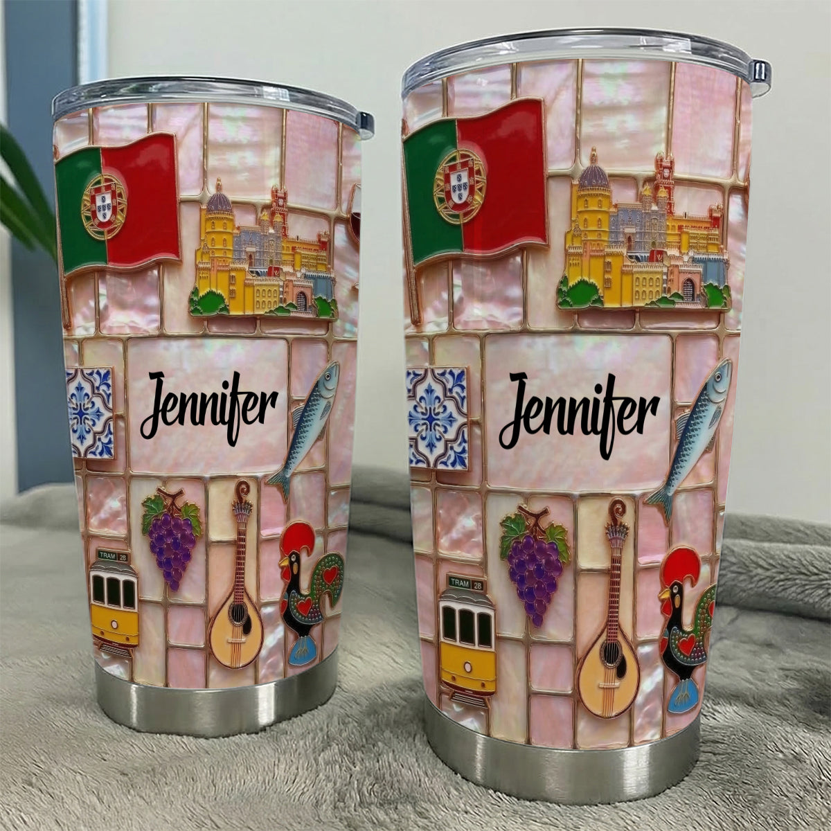 Custom Portugal Tumbler With Beautiful Symbols