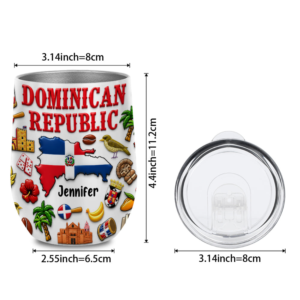 Personalized Dominican Republic 2D Printed Cup Tumbler 12oz