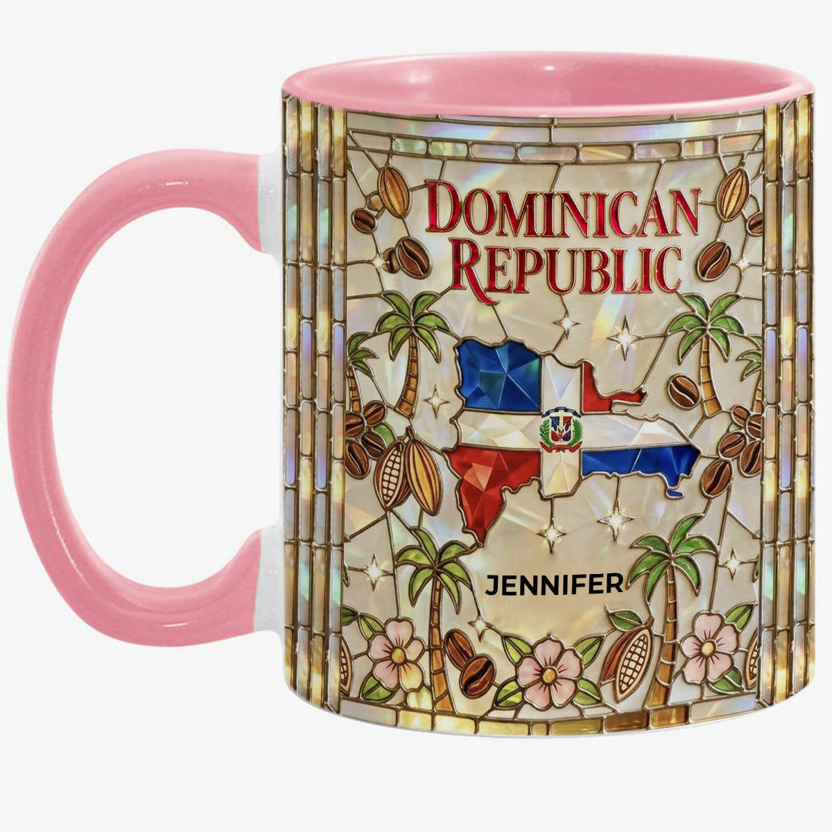 Custom Dominican Republic Accent Mug With Dominican Patterns