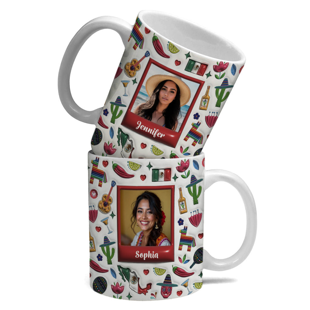 Custom Mexico Coffee Mug, Photo, Name