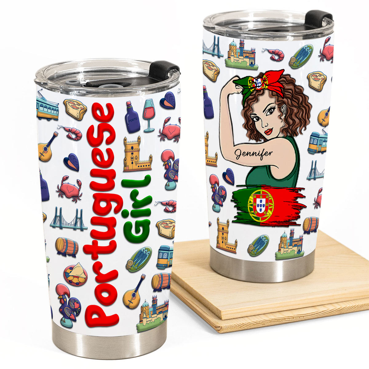 Custom Proud Portuguese Girl Tumbler And Your Name