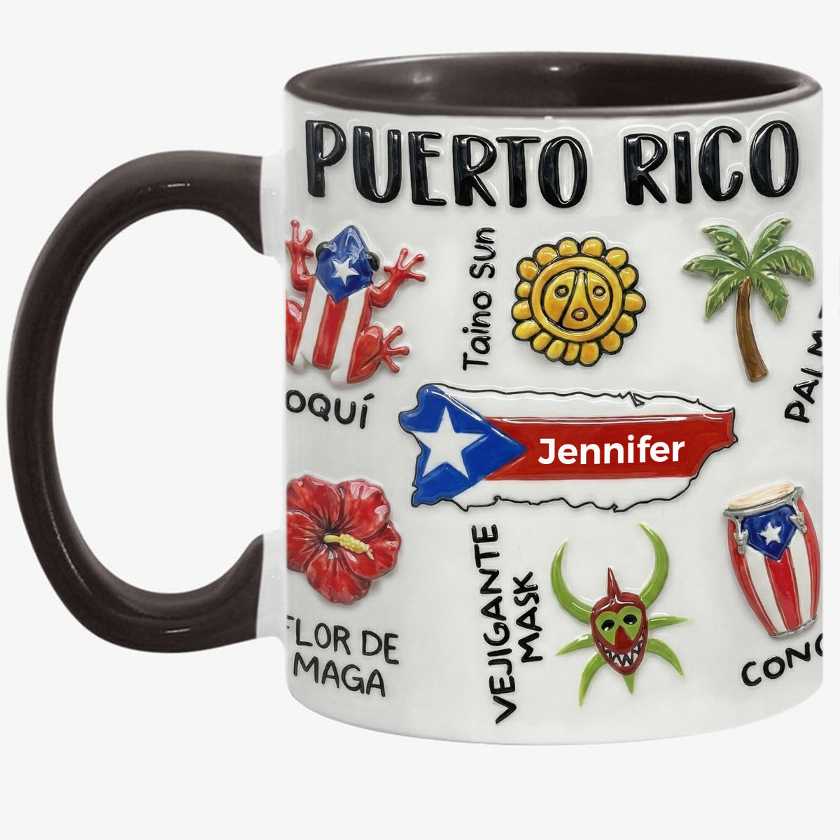 Personalized Puerto Rico Accent Mug And Name