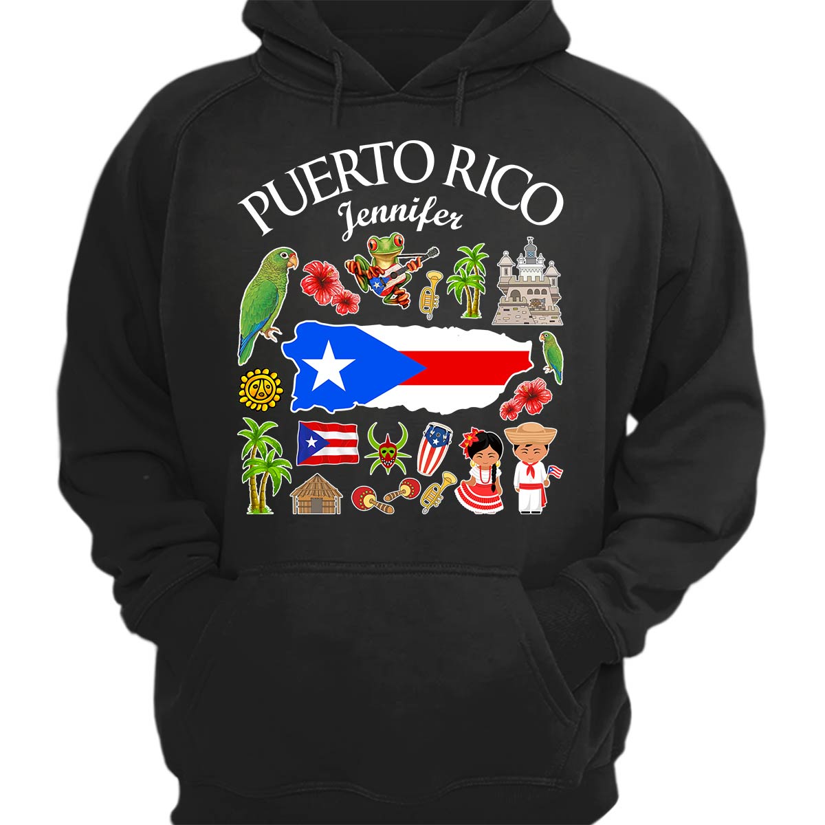 Customized Puerto Rico T-shirt With Symbols And Name v2