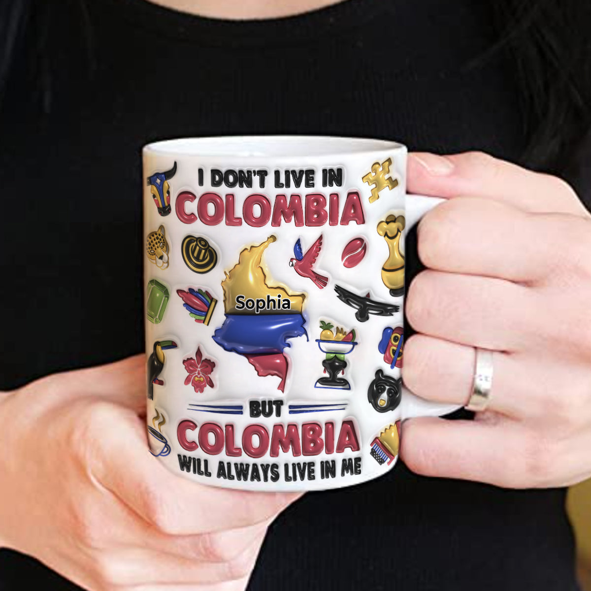 Custom Colombia Will Always Live In Me, Symbols Coffee Mug Cup