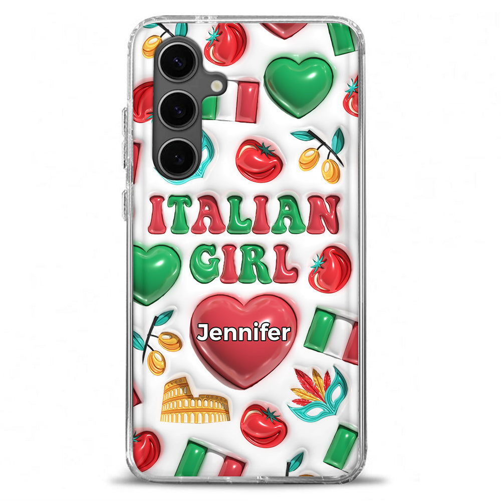 Italian Girl Personalized Clear Phone Case