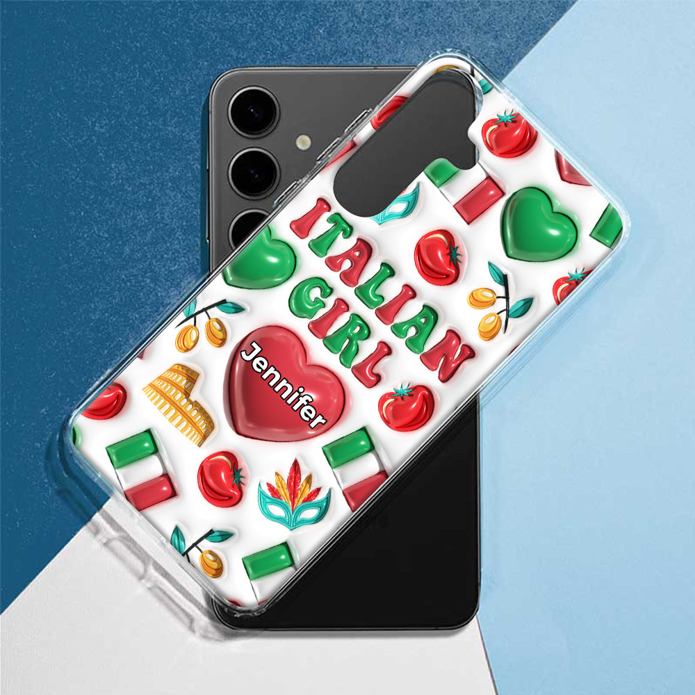 Italian Girl Personalized Clear Phone Case