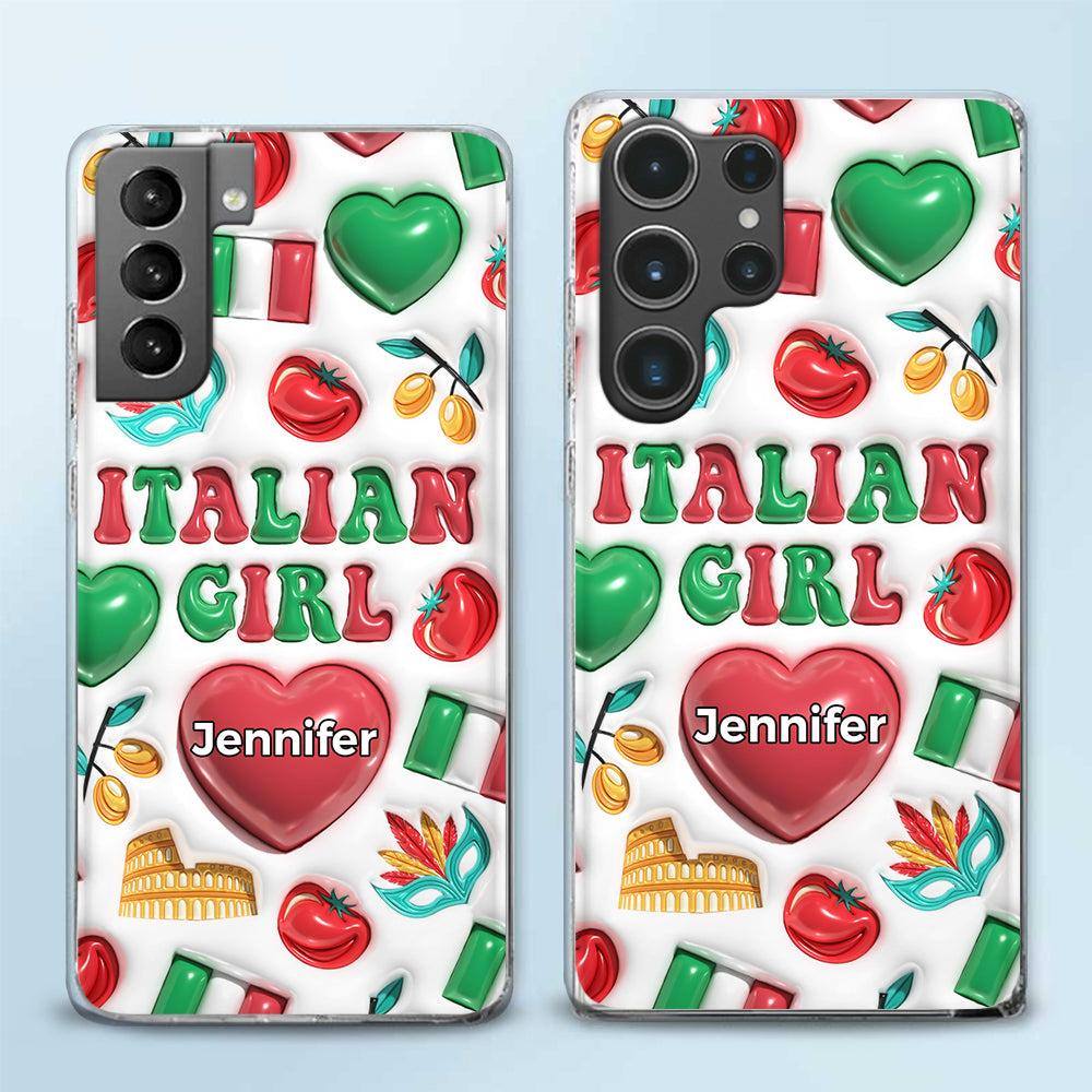 Italian Girl Personalized Clear Phone Case
