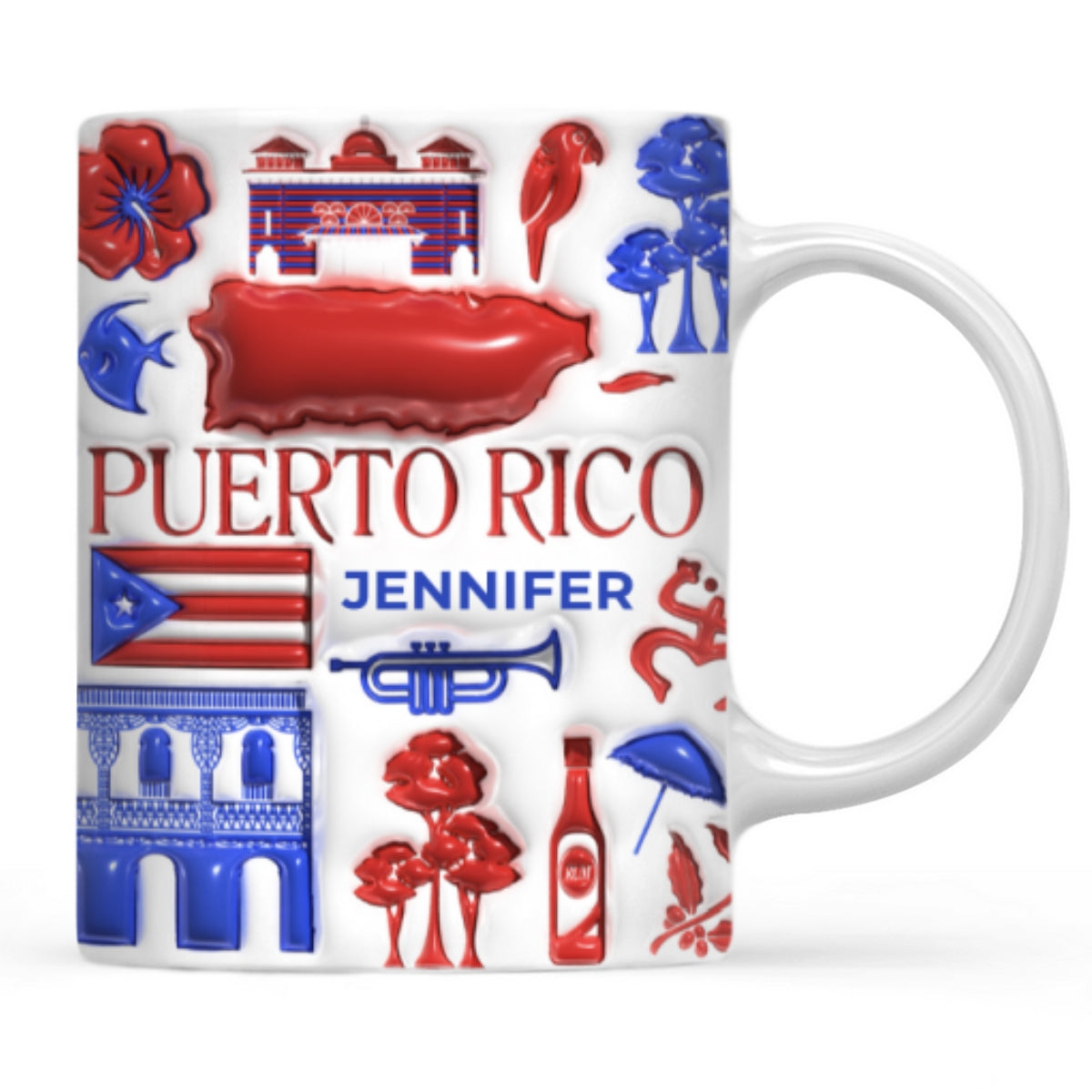 Custom Puerto Rico Colorful Flag Mug