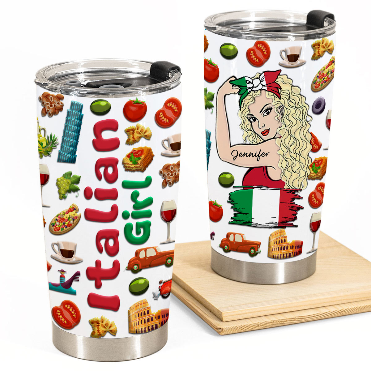 Custom Proud Italian Girl Tumbler And Your Name