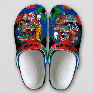 South Africa Personalized Clogs Shoes With Symbols Tie Dye