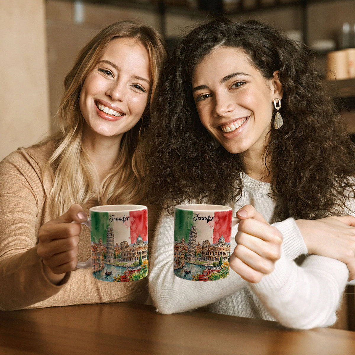 Custom Italy Coffee Mug Cup With Water Color
