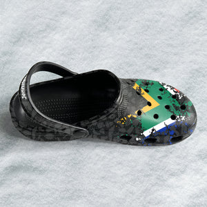 Personalized South Africa Clogs Shoes With South African Flag Retro Vintage