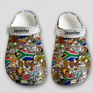 South Africa Symbols Personalized Clogs Shoes