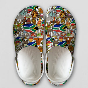 South Africa Symbols Personalized Clogs Shoes