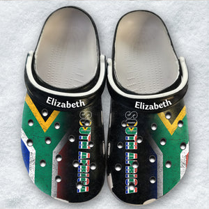 South Africa Personalized Clogs Shoes With A Half Flag