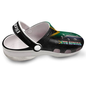 South Africa Personalized Clogs Shoes With A Half Flag