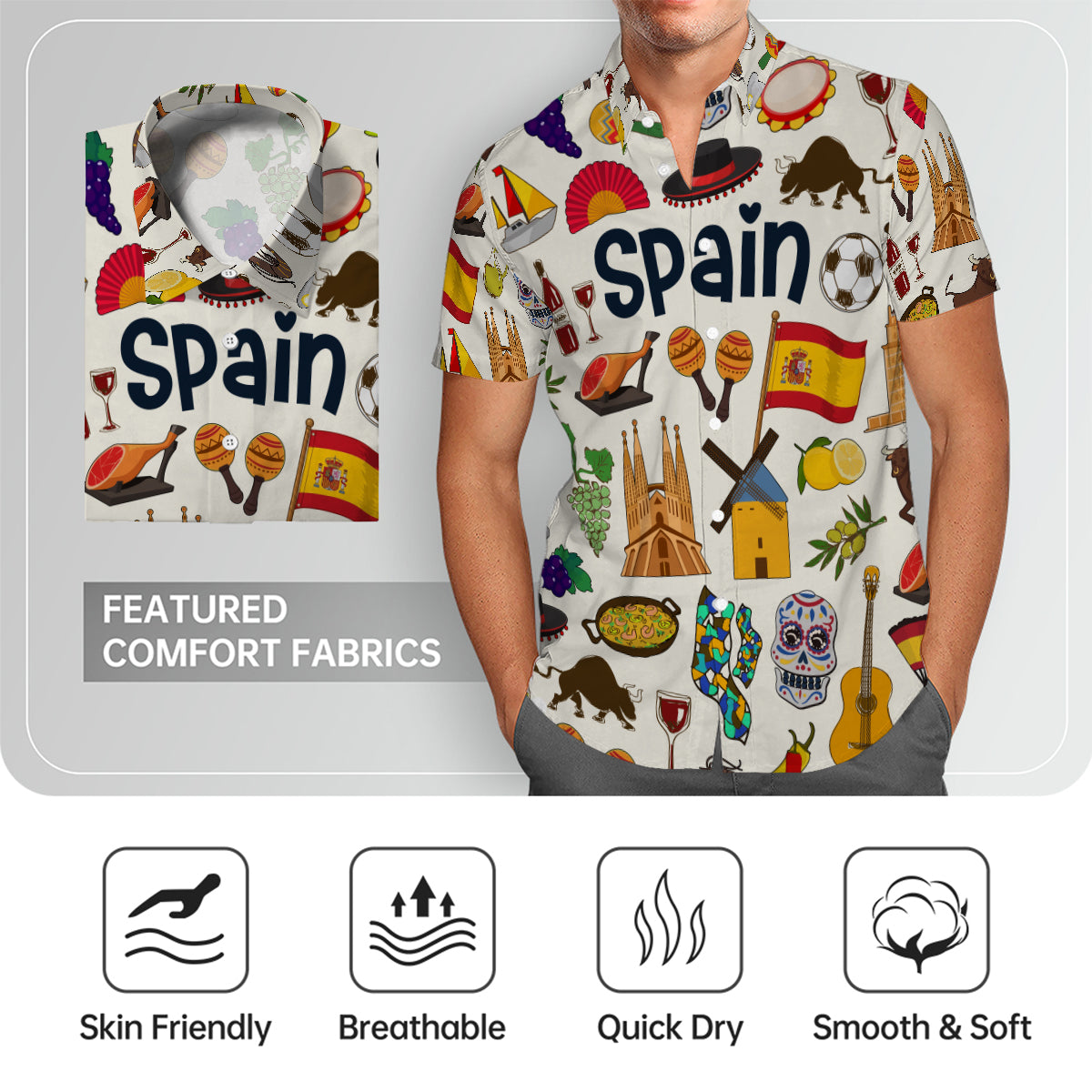 Spain Hawaiian Shirt For Vacation And Travel Lovers