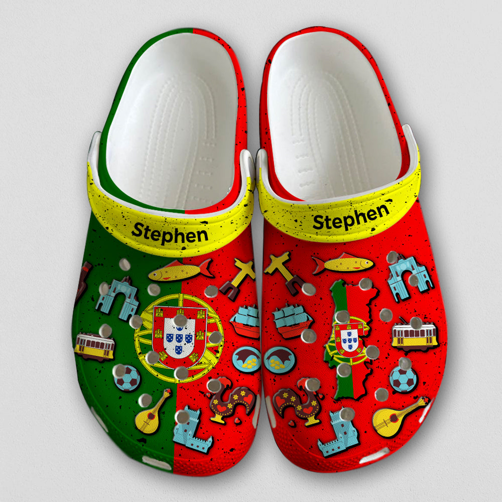 Portugal Flag Symbol Personalized  Clogs Shoes
