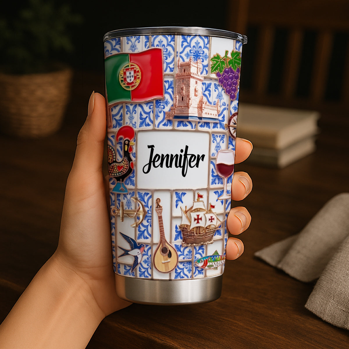 Custom Portugal Tumbler With Beautiful Symbols v2