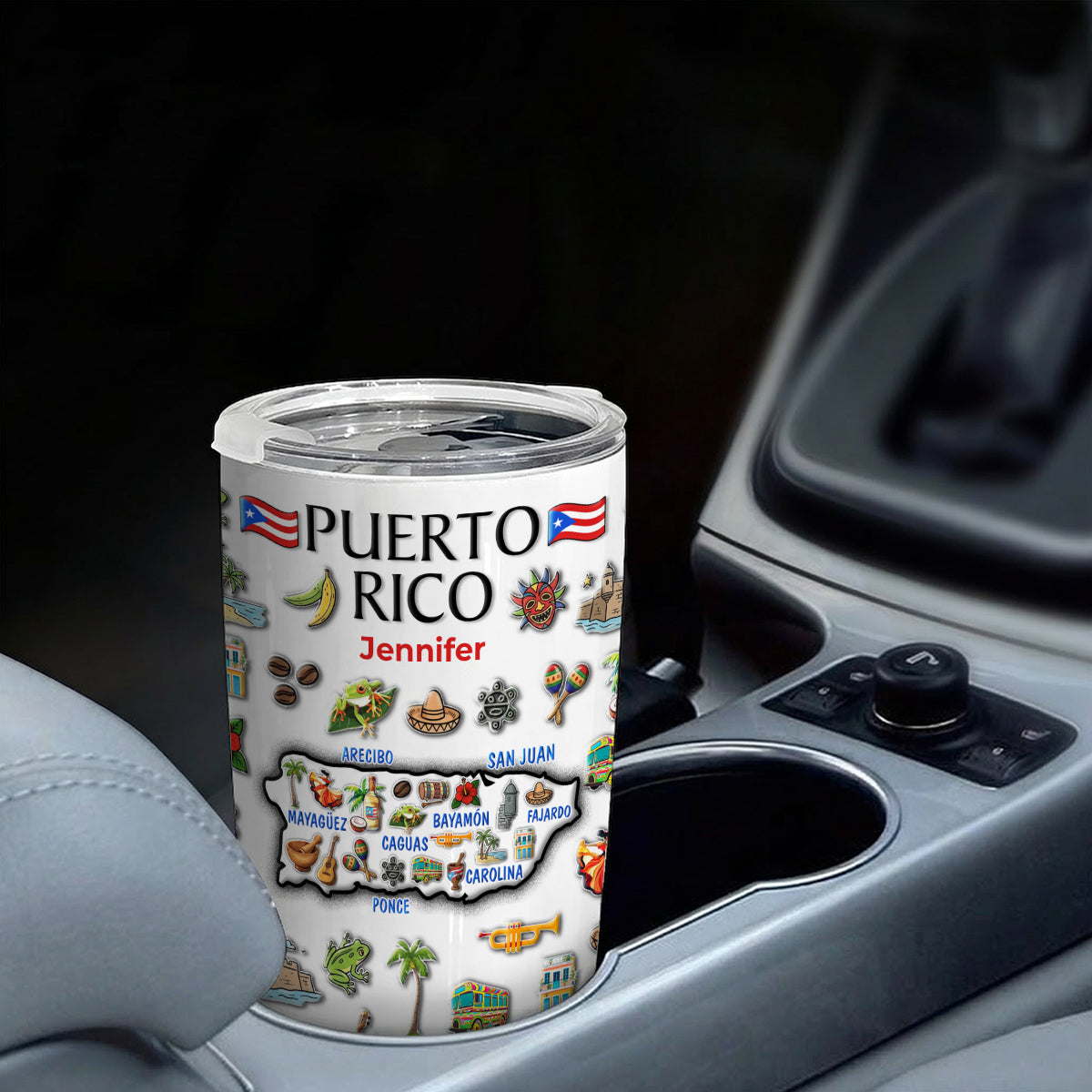 Custom Puerto Rico Map Tumbler With Your Name