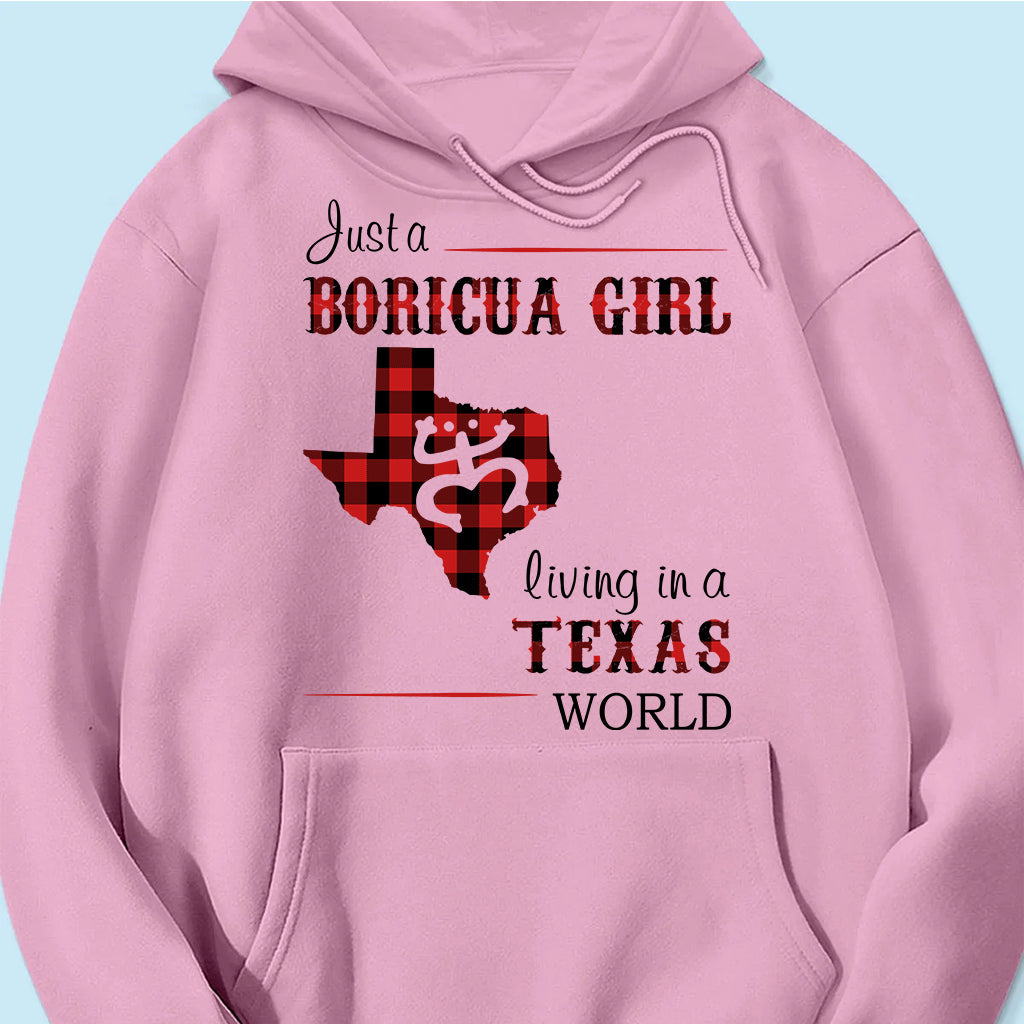 Just A Boricua Girl Living In A Texas World T-shirt