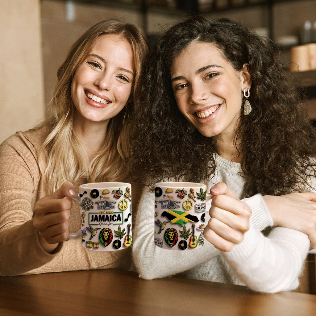Custom Jamaica Symbols 11oz Mug With 3D Symbols Print