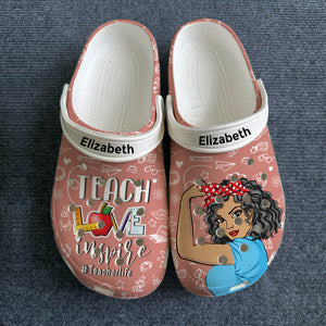Teach Love Inspire Custom Teacher Clogs Shoes